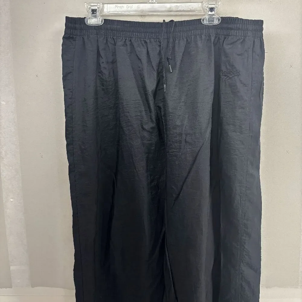 Vintage 90s Reebok Black Nylon Windbreaker Jogger Track Pants Mens XL